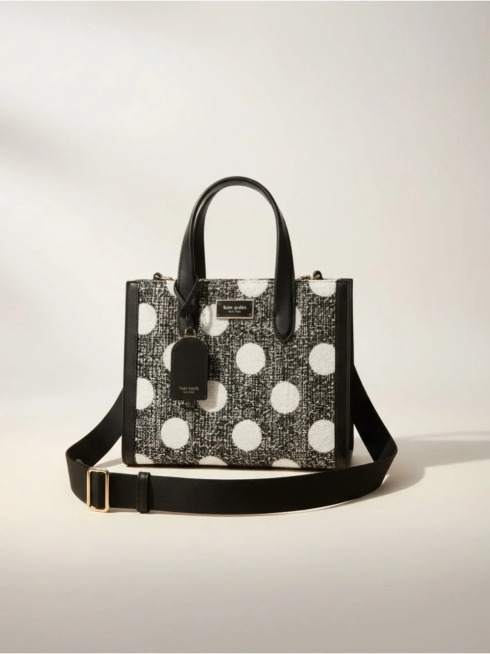 NWT Kate Spade Sam Tweed Polka Dot Satchel Crossbody Bag